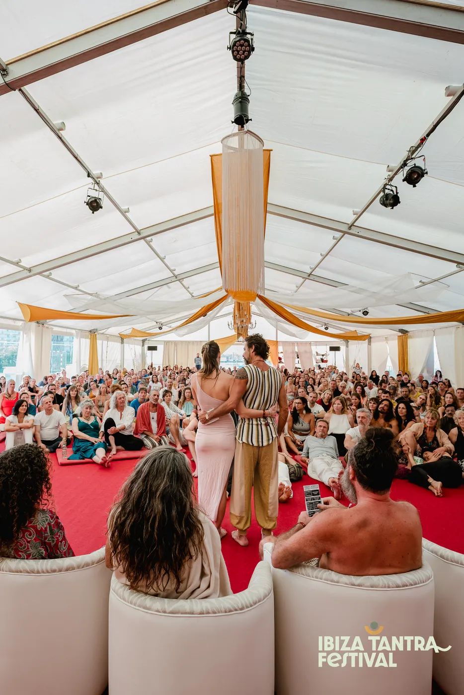 A full workshop tent at Ibiza Tantra Festival