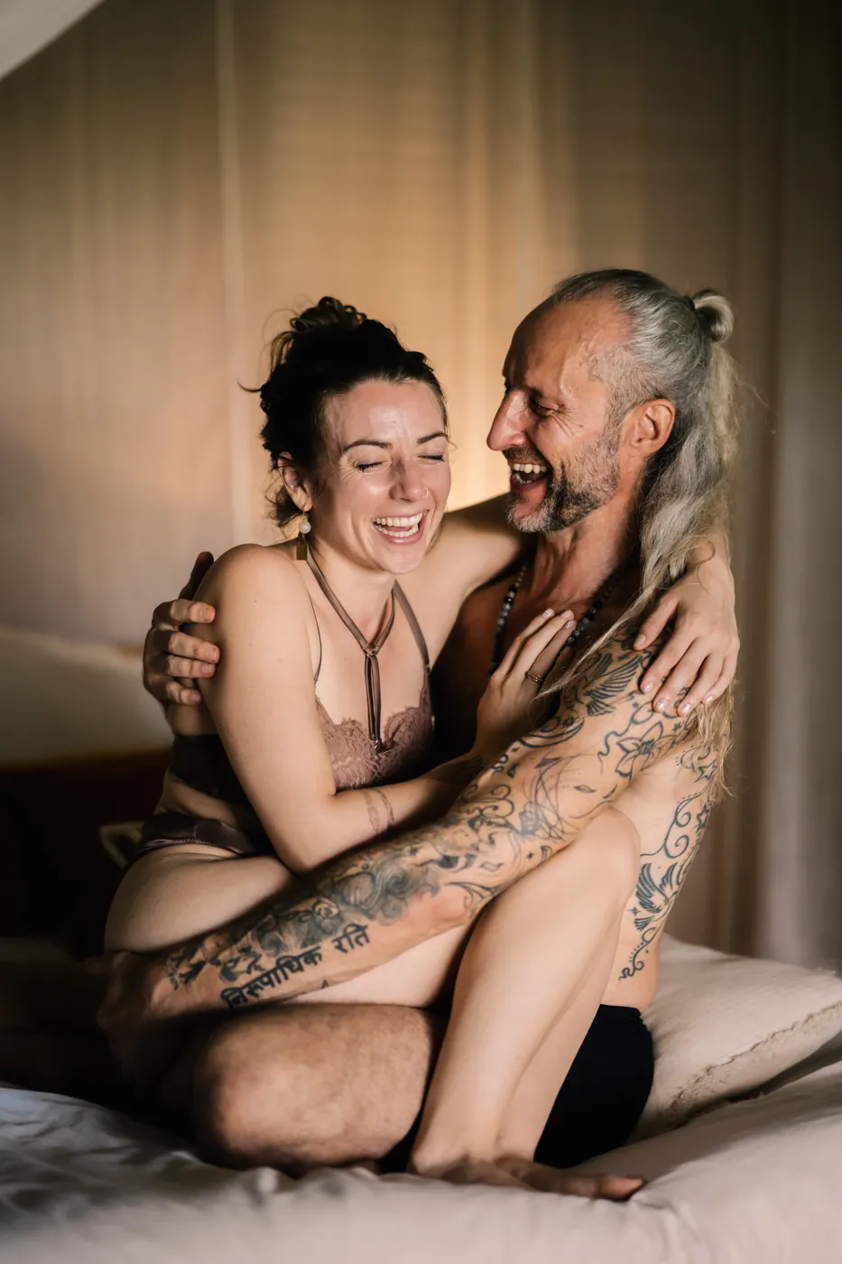 Steve and Amanda laughing together