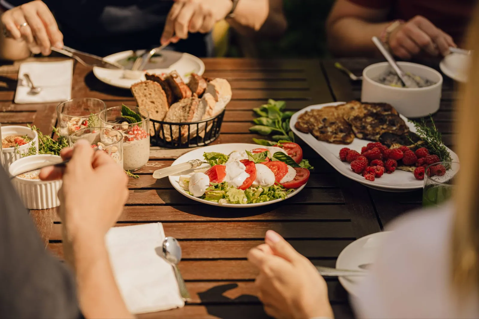 Shared meals at the retreat