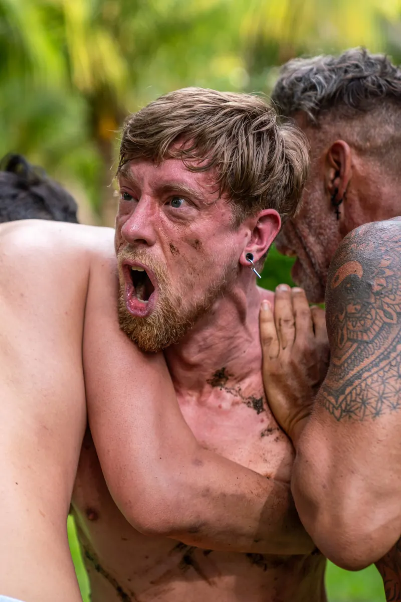 Two brothers in an embrace