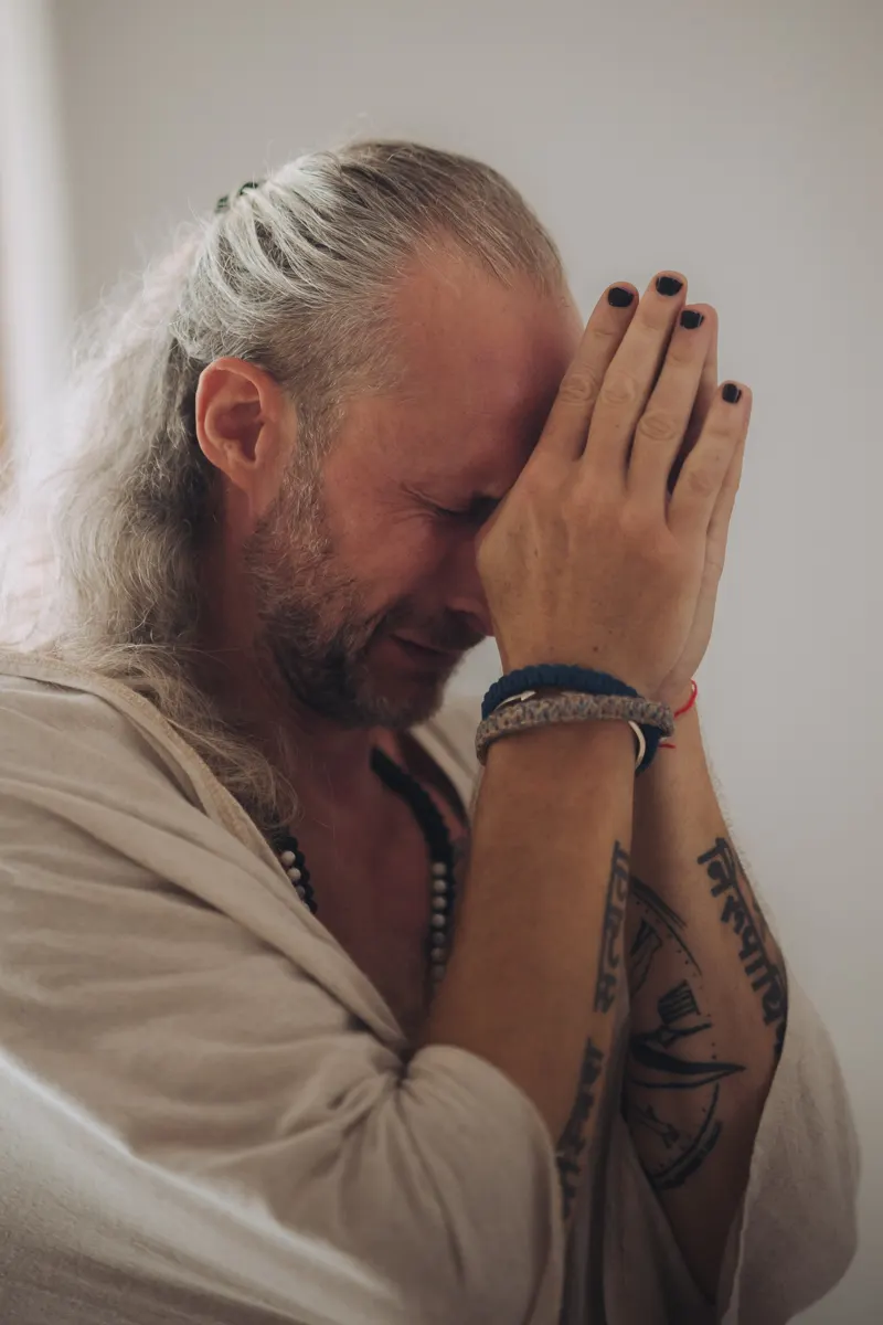 A man in prayer