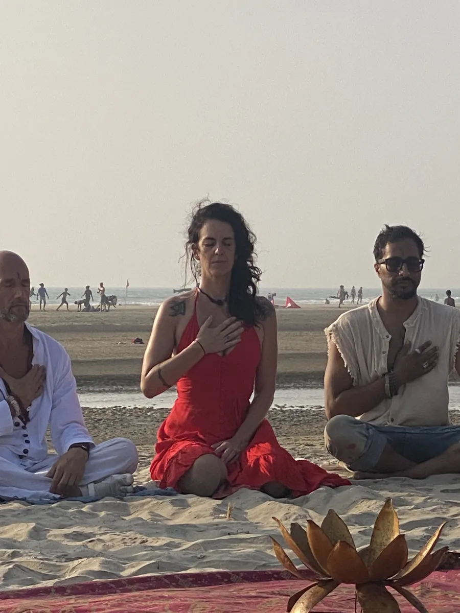 A ceremony on the sand