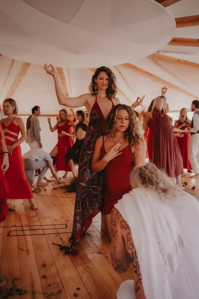 The women of the Initiatress dancing in the temple