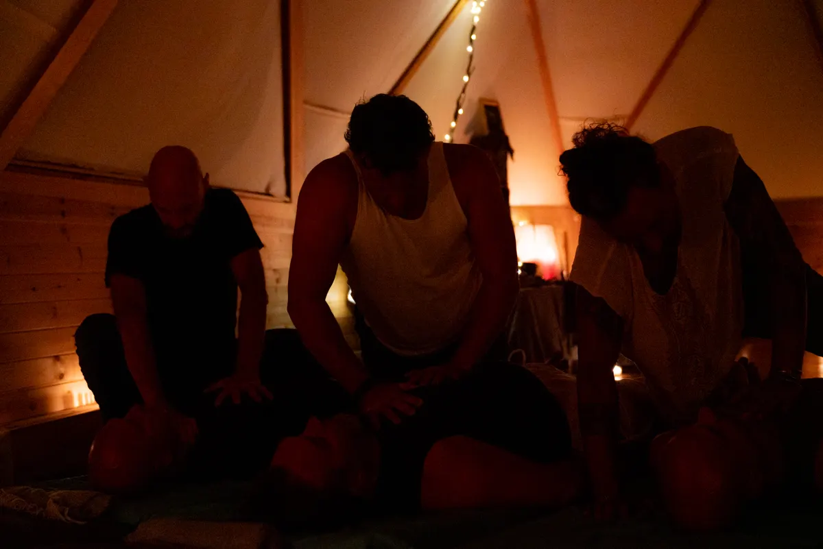 The men in candlelight