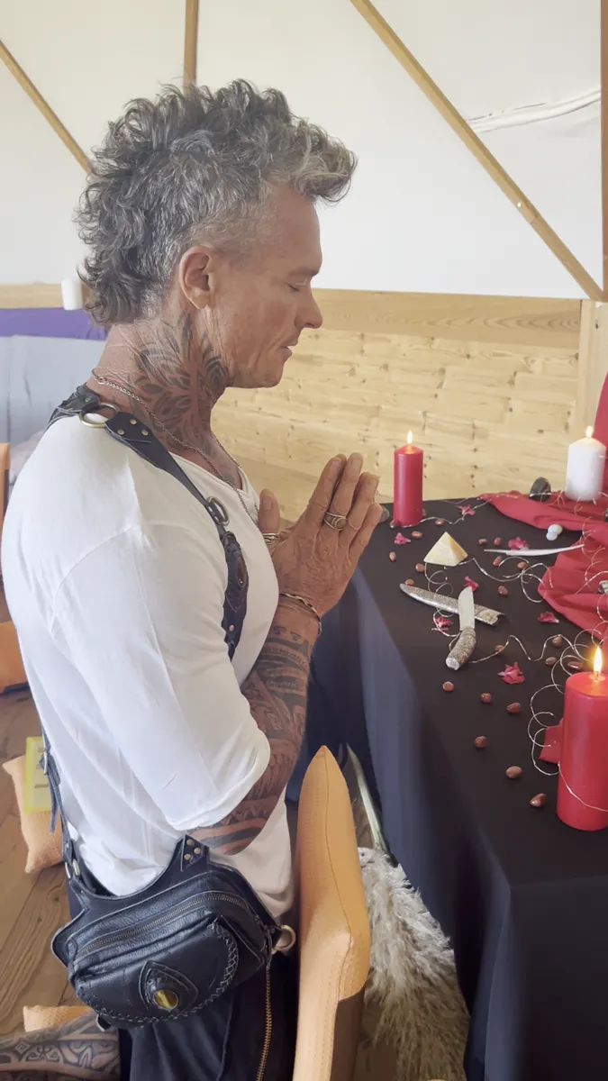 A man in prayer