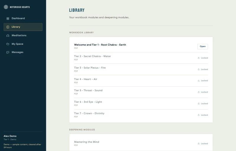Portal library with the seven tier workbooks