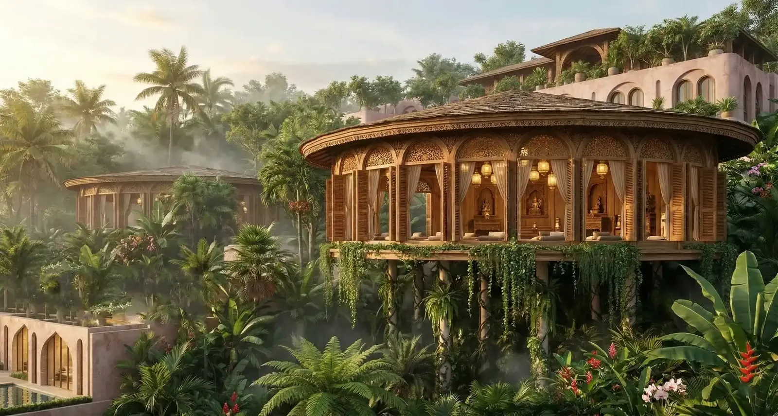 The Shakti and Shiva shalas in the jungle